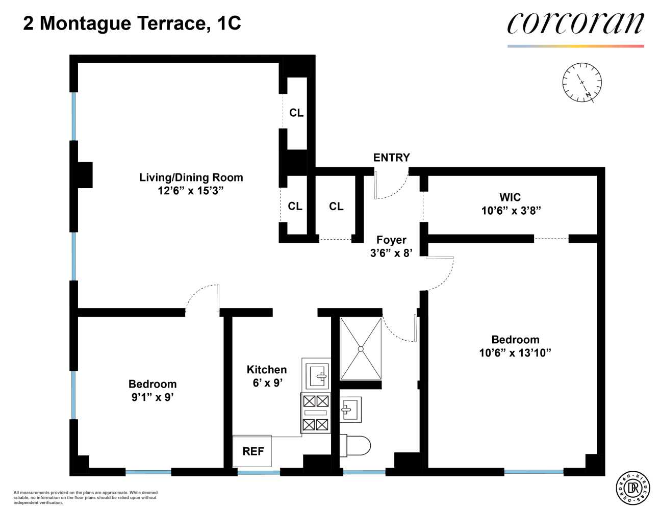 Floorplan for 2 Montague Terrace, 1C