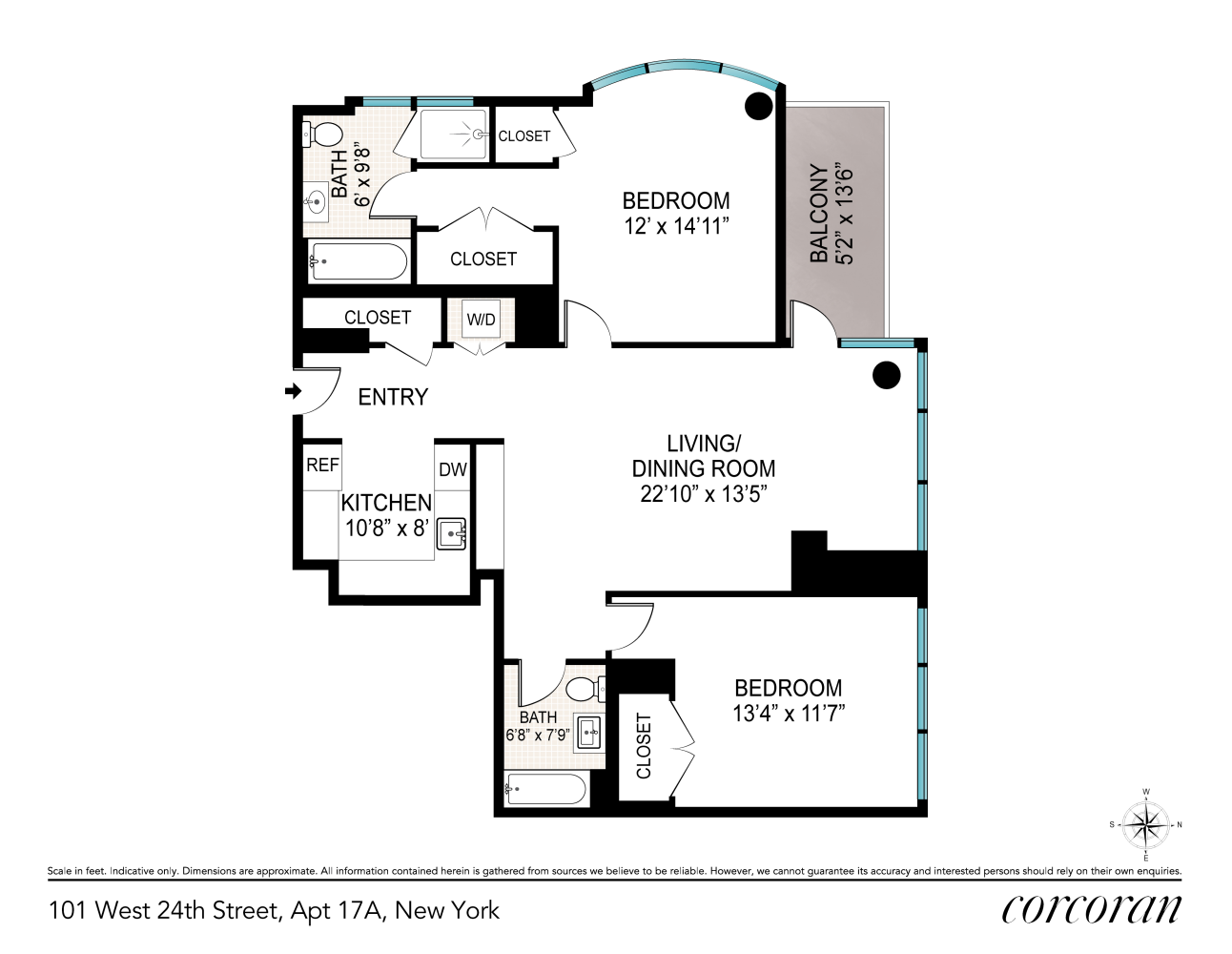 Floorplan for 101 West 24th Street, 17A