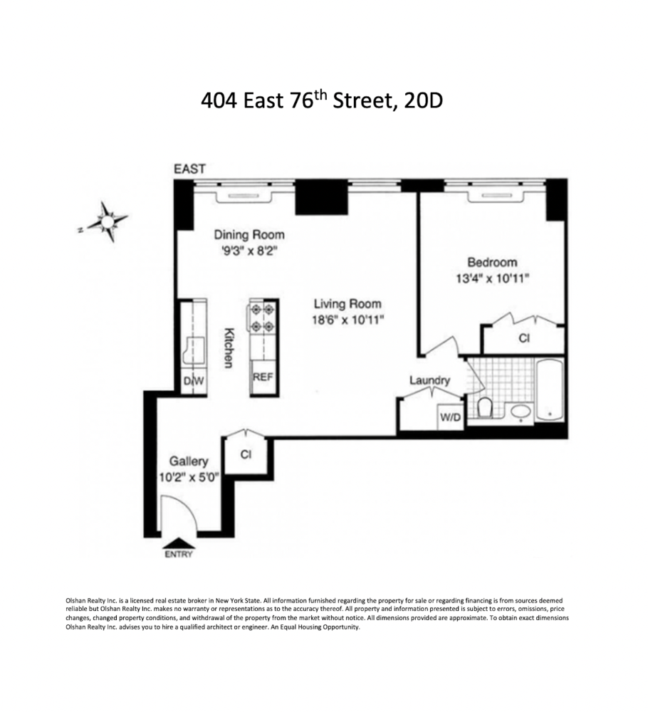 Floorplan for 404 East 76th Street, 20D