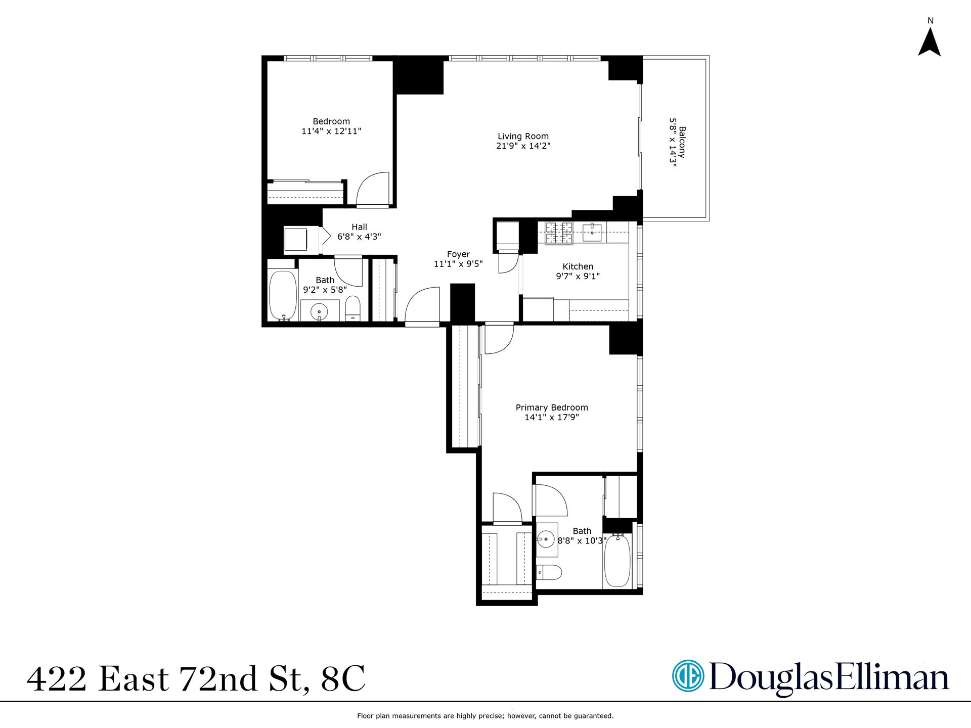 Floorplan for 422 East 72nd Street, 8C