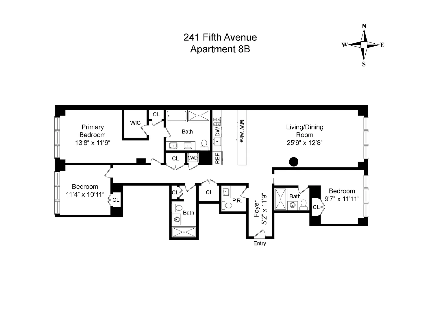 Floorplan for 241 5th Avenue, 8B