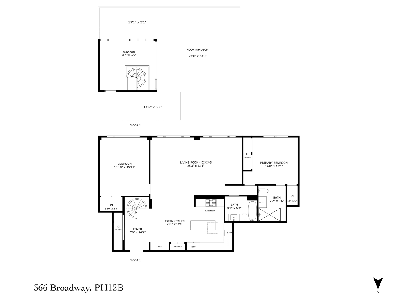 Floorplan for 366 Broadway, PH12B