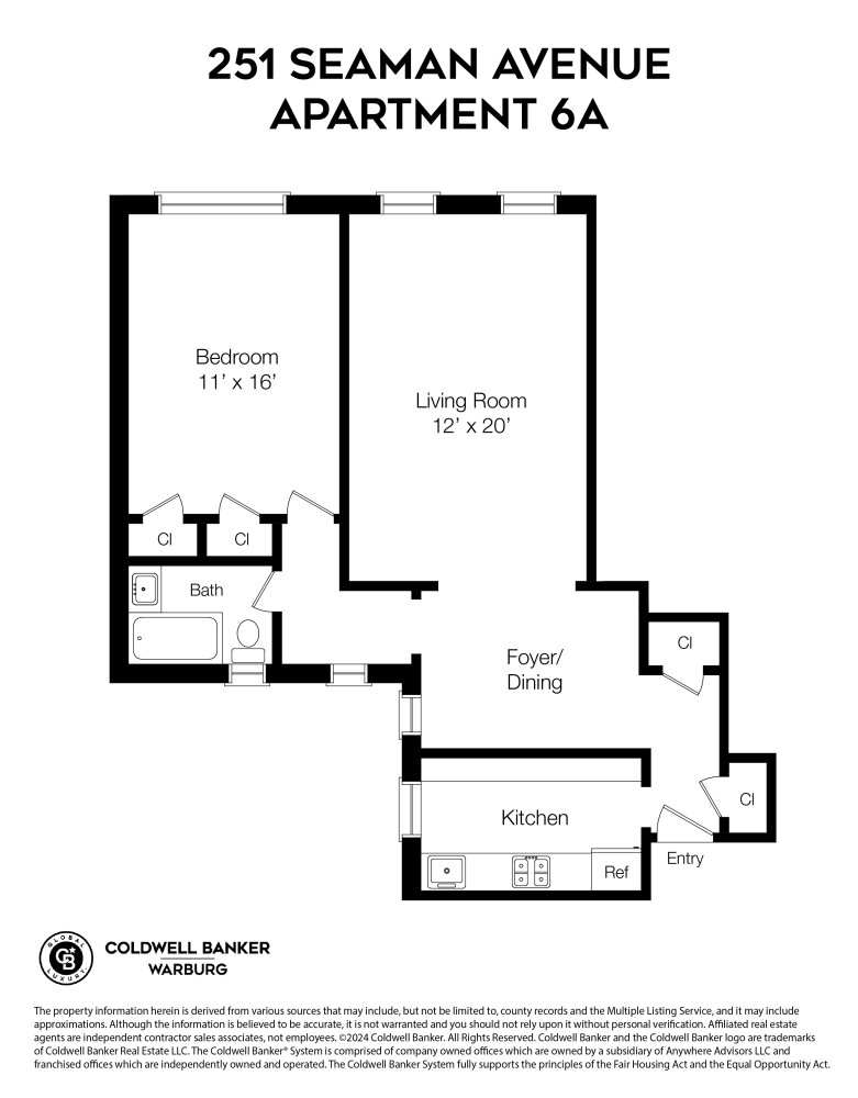 Floorplan for 251 Seaman Avenue, 6A