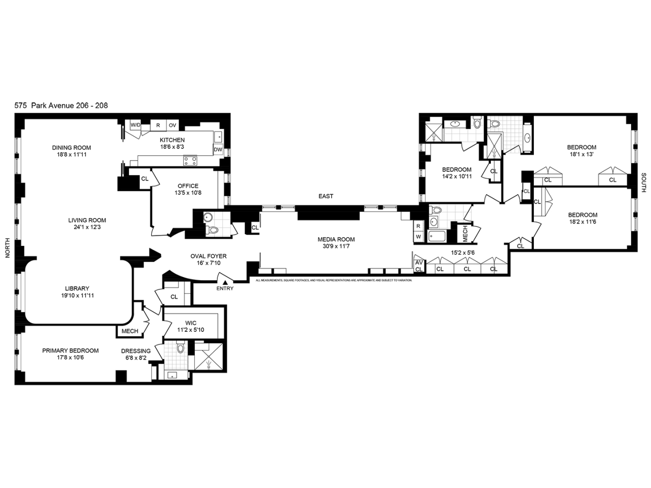 Floorplan for 575 Park Avenue, 206208