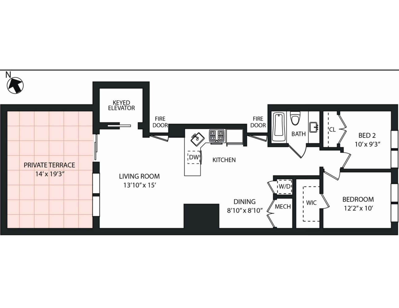 Floorplan for 195 Spencer Street, 7A