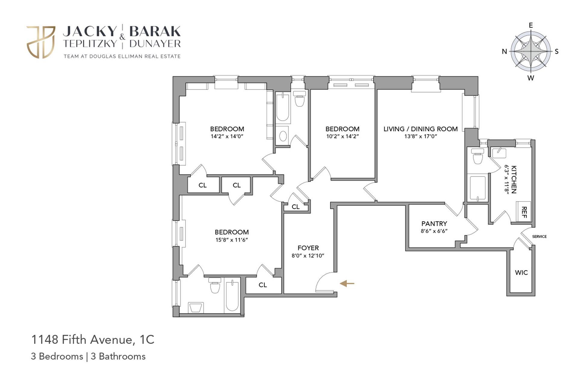 Floorplan for 1148 5th Avenue, 1C