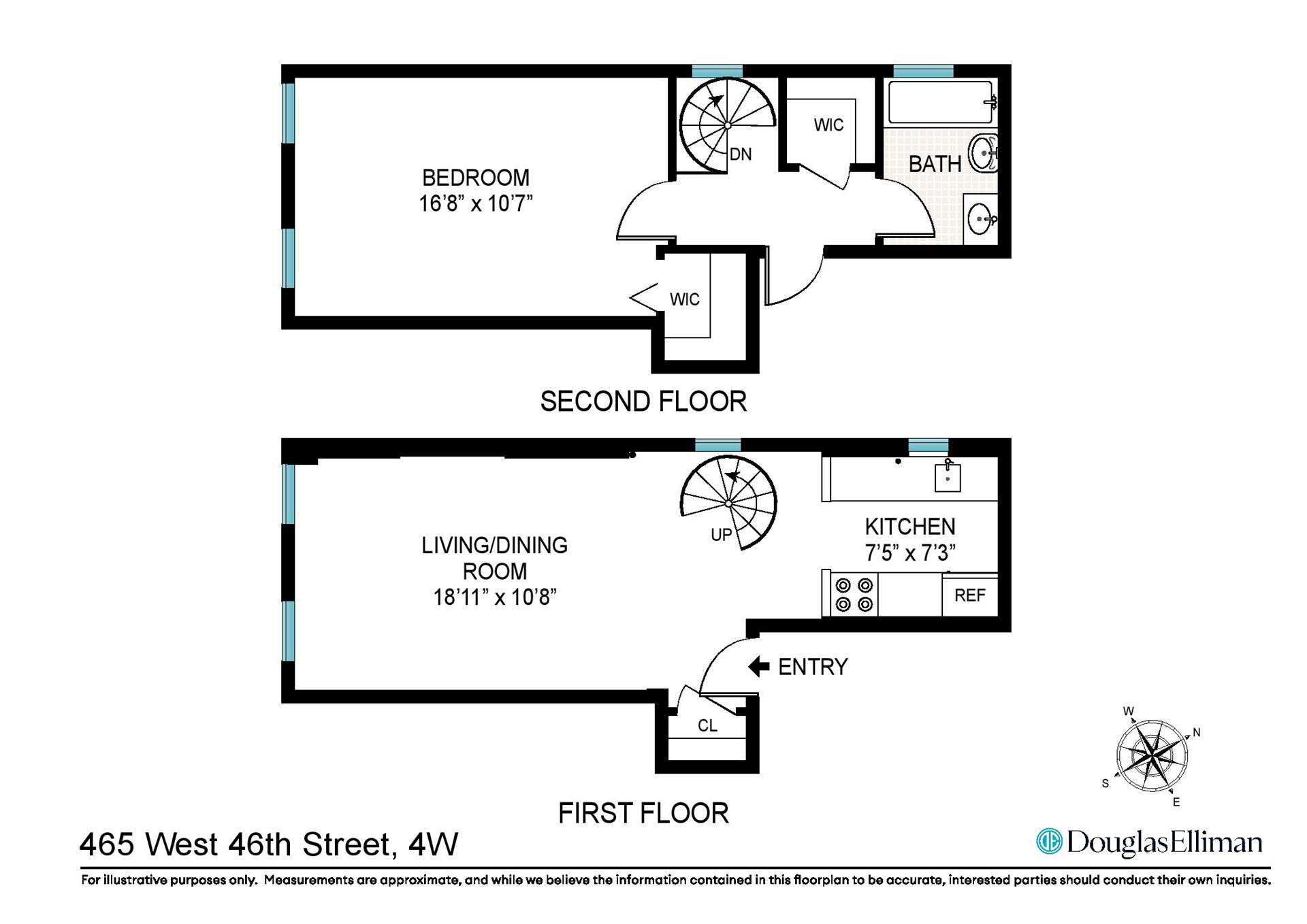 Floorplan for 465 West 46th Street, 4W