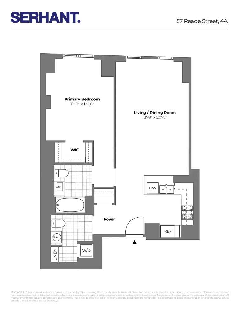 Floorplan for 57 Reade Street, 4A