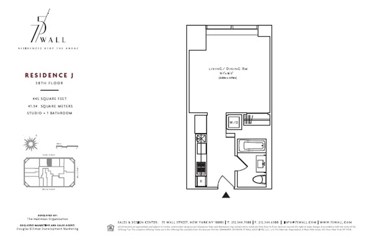 Floorplan for 75 Wall Street, 37-J