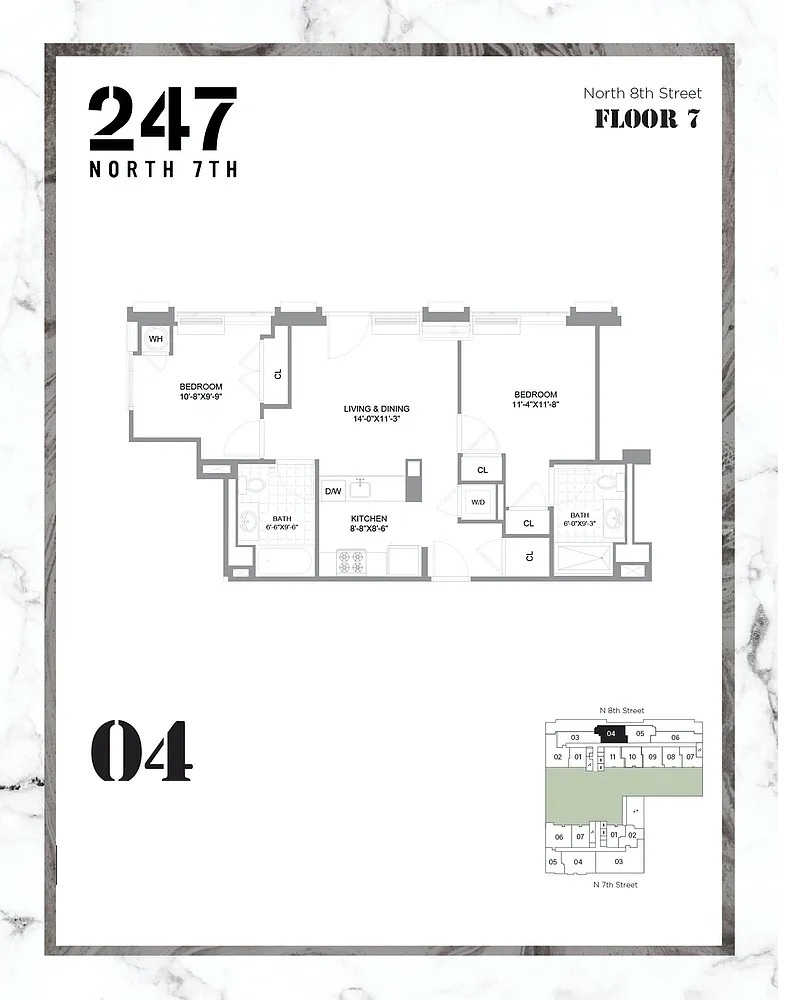 Floorplan for 247 North 7th Street 2 704