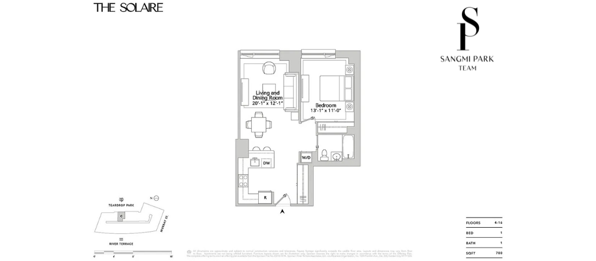 Floorplan for 20 River Terrace, 14C