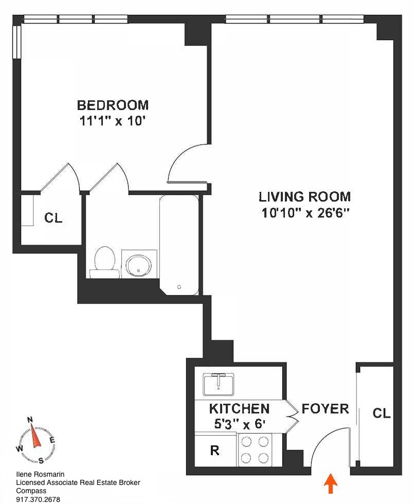 Floorplan for 166 East 35th Street, 12C