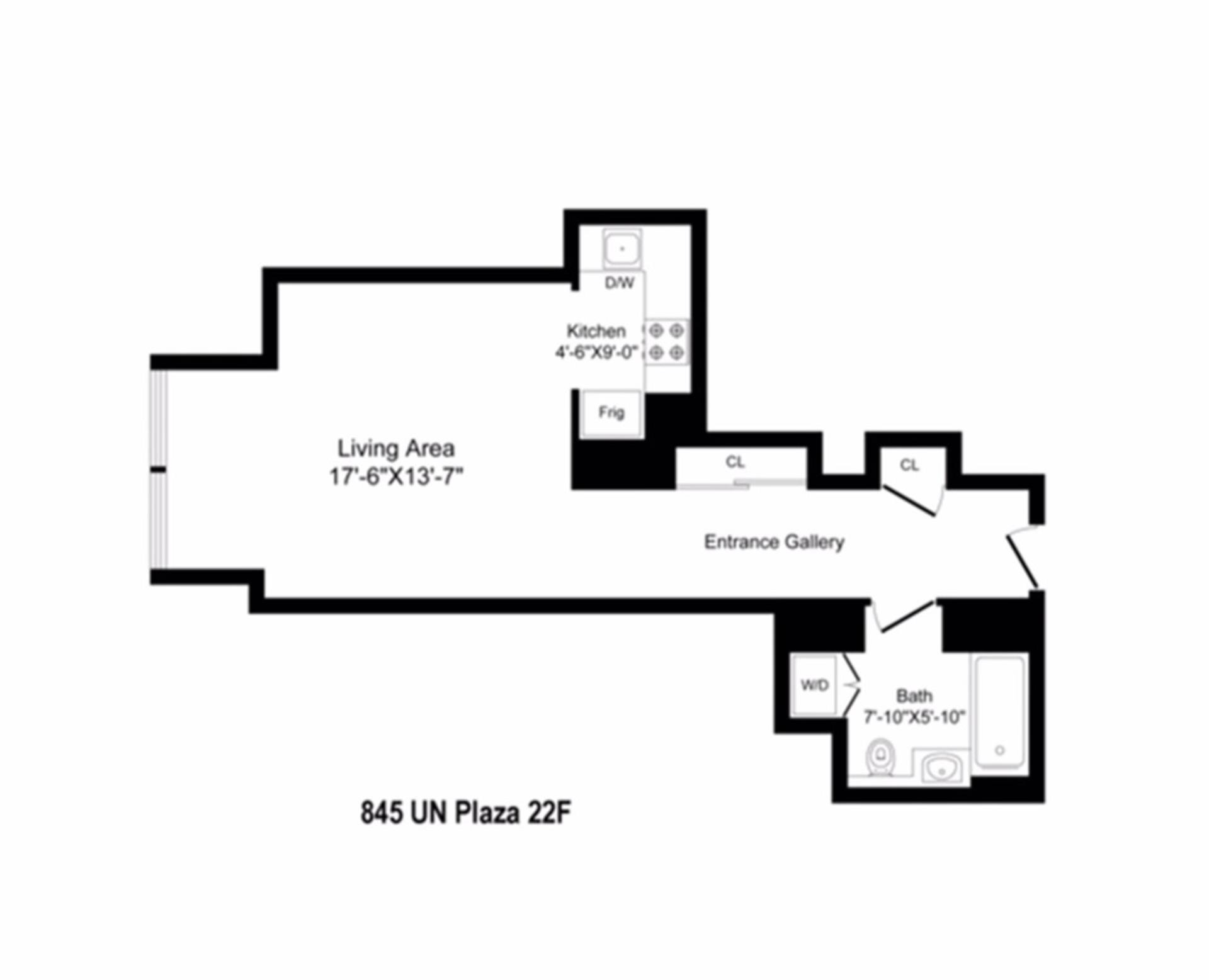 Floorplan for 845 United Nations Plaza, 22F