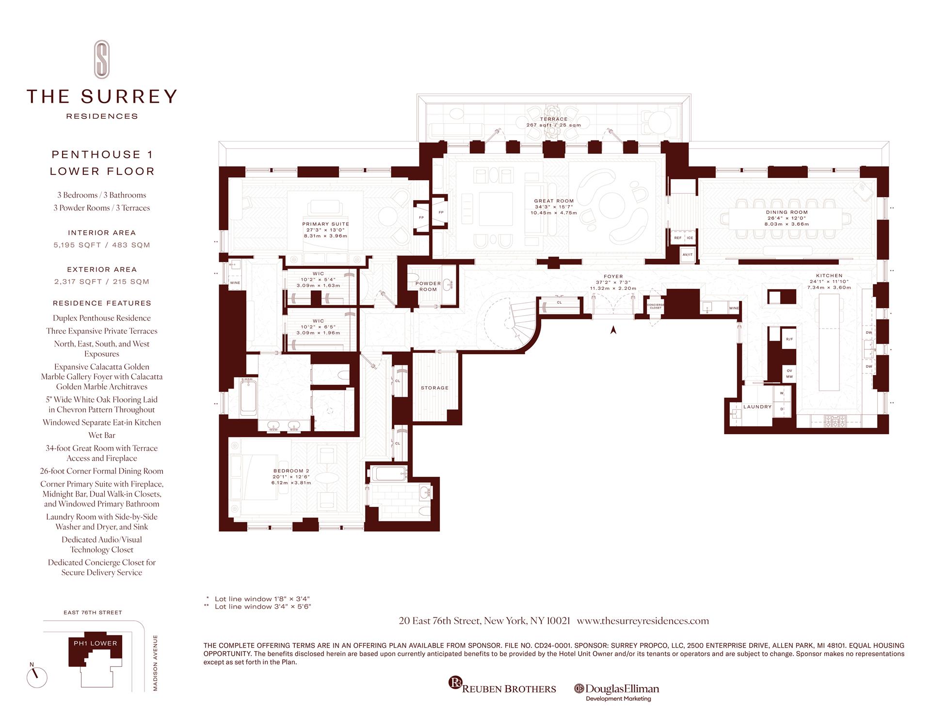 Floorplan for 20 East 76th Street, PH1