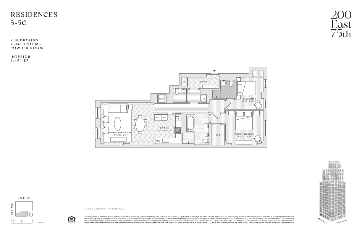 Floorplan for 200 East 75th Street, 4C