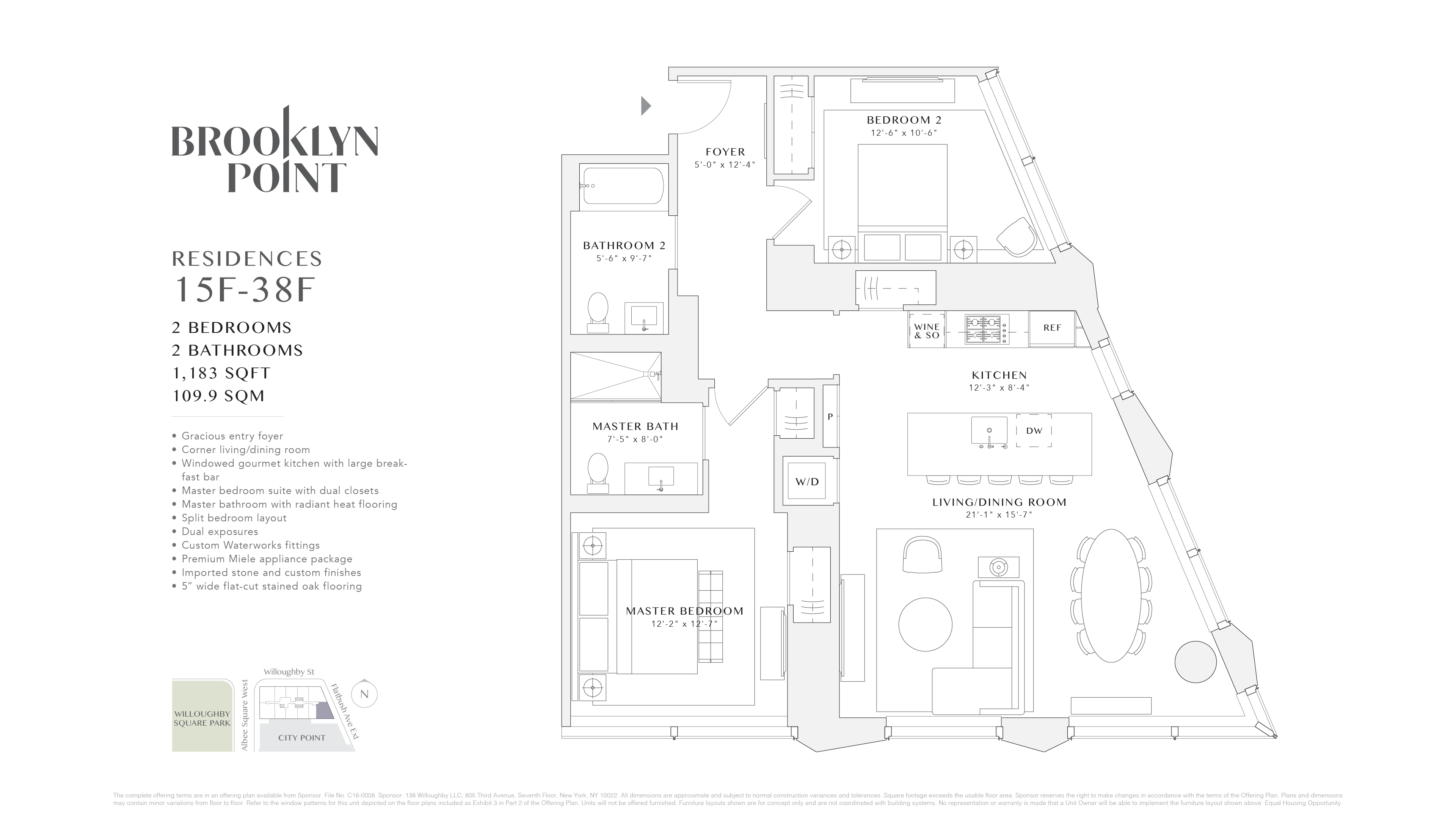 Floorplan for 1 City Point, 31F