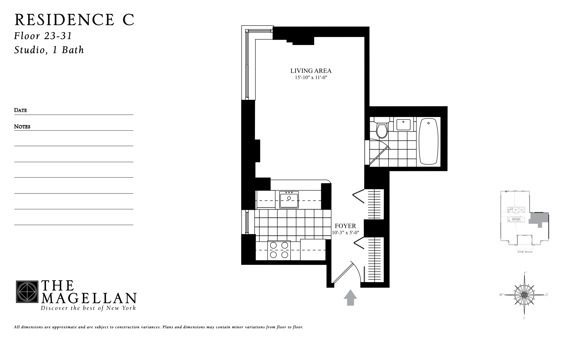 Floorplan for 35 West 33rd Street, 28C