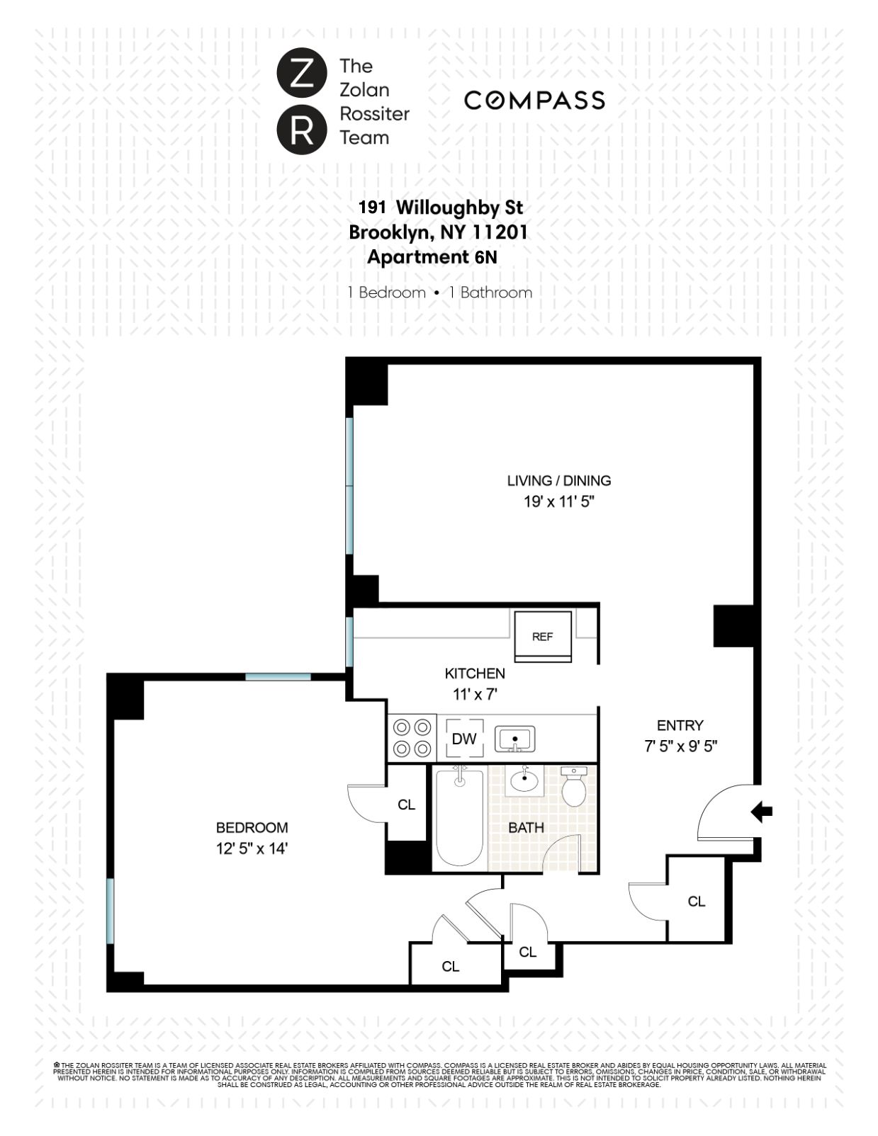 Floorplan for 191 Willoughby Street, 6N