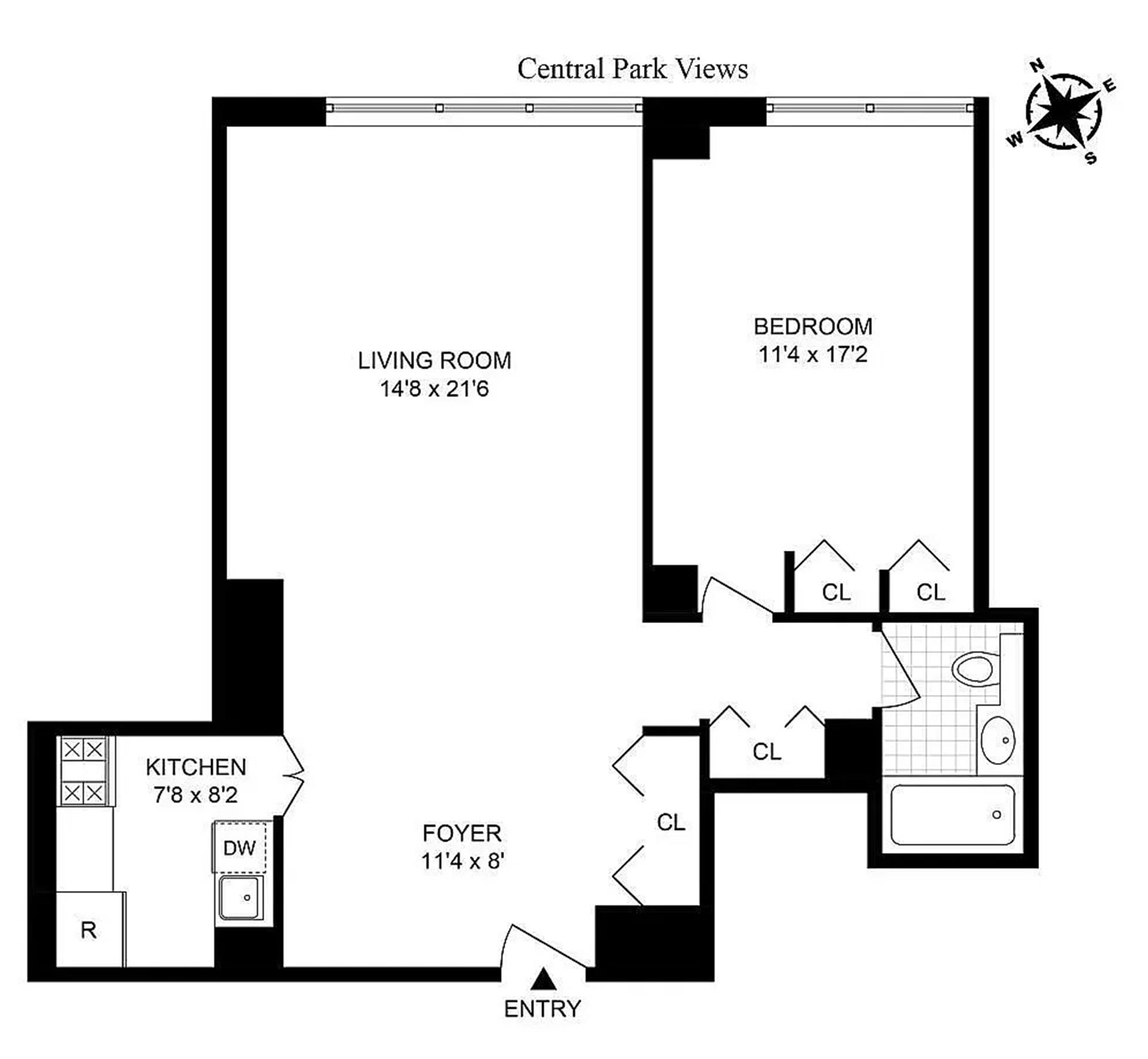 Floorplan for 58 West 58th Street, 27B