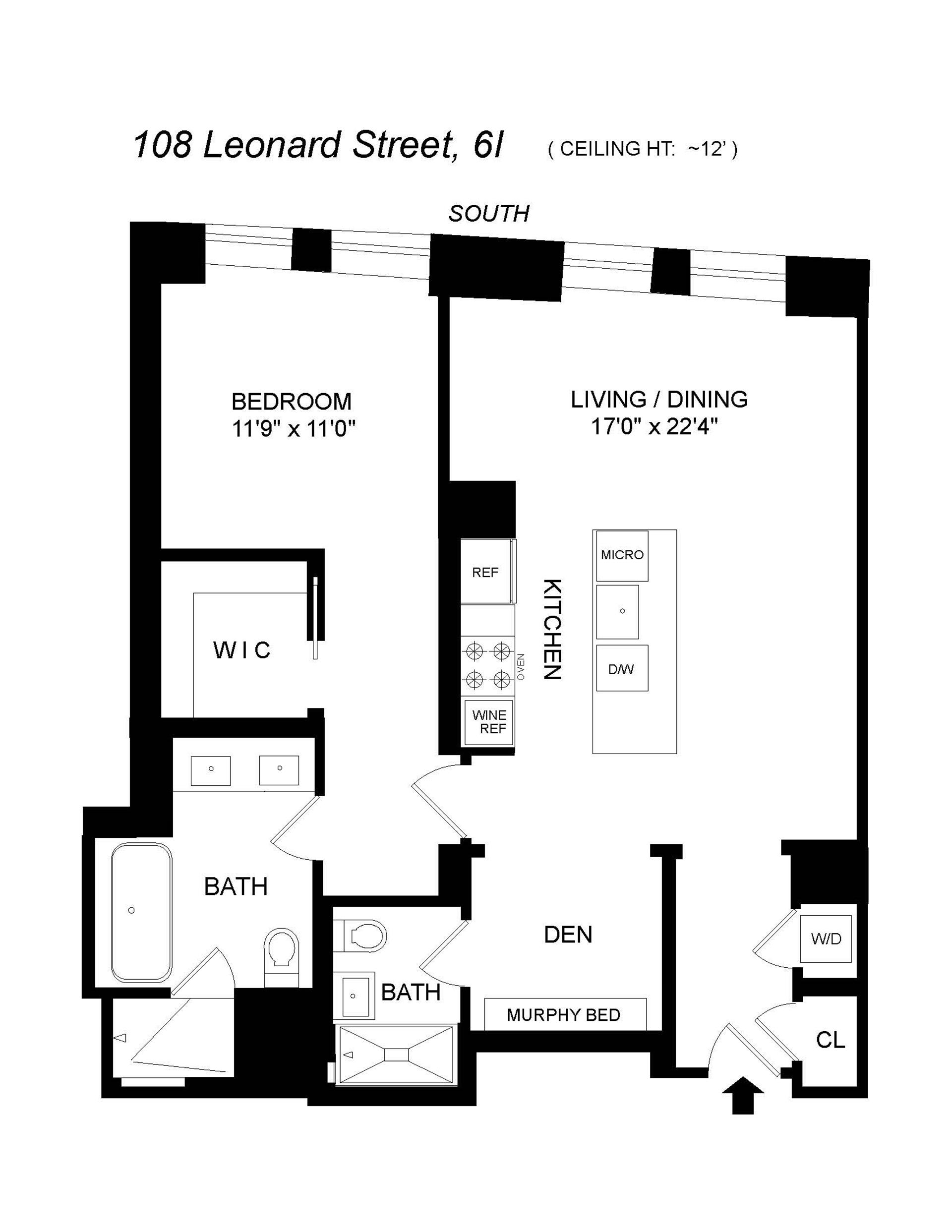 Floorplan for 108 Leonard Street, 6I