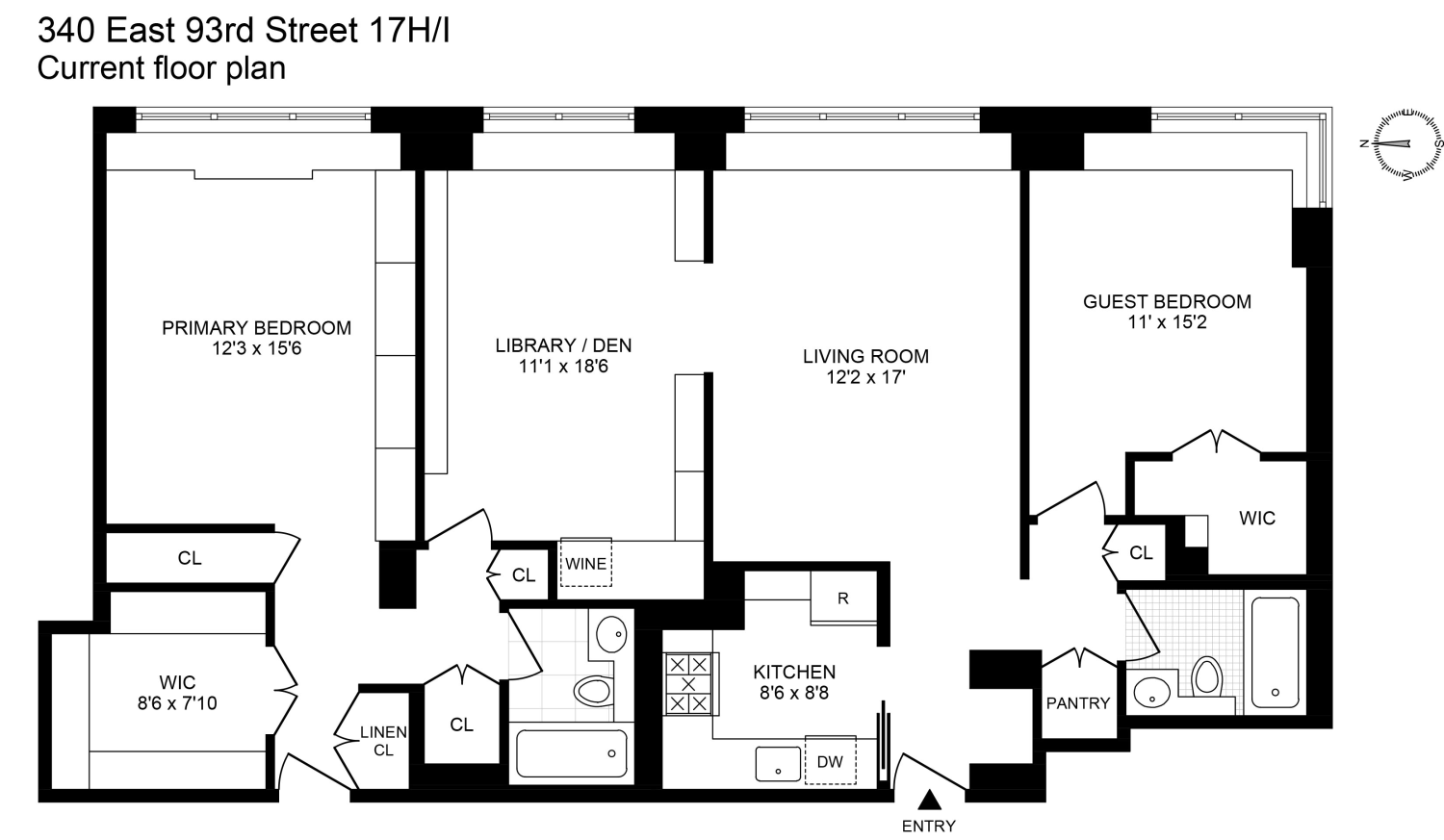 Floorplan for 340 East 93rd Street, 17HI