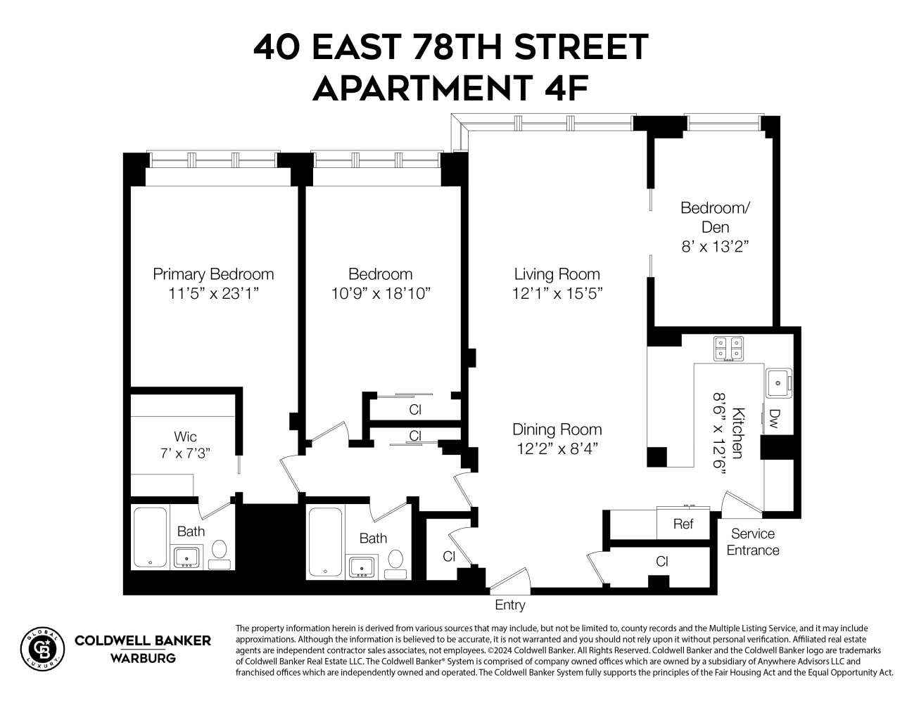 Floorplan for 40 East 78th Street, 4F