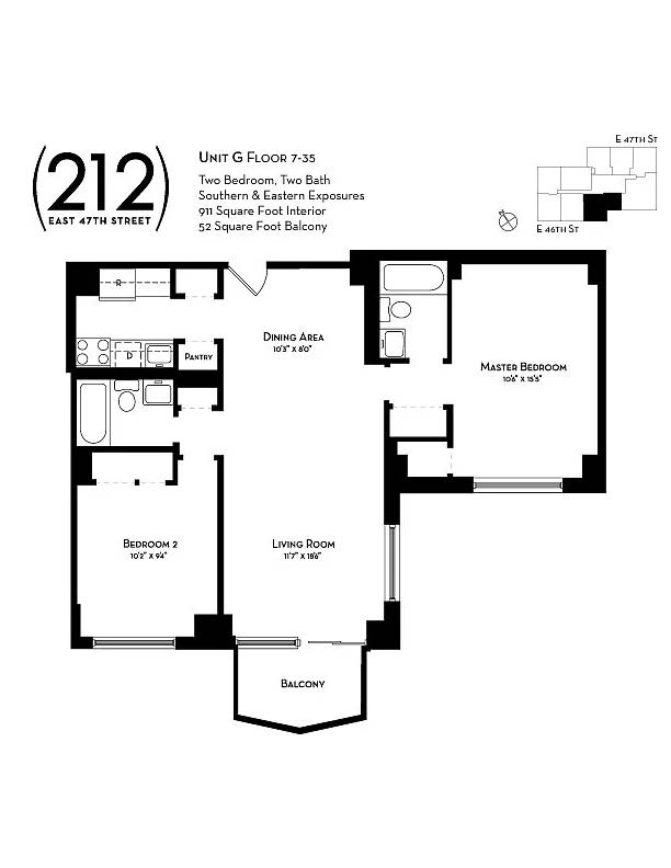 Floorplan for 212 East 47th Street, 18G