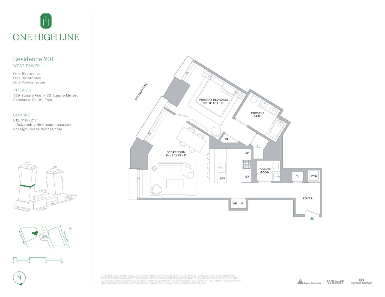 Floorplan for 500 West 18th Street West 20E