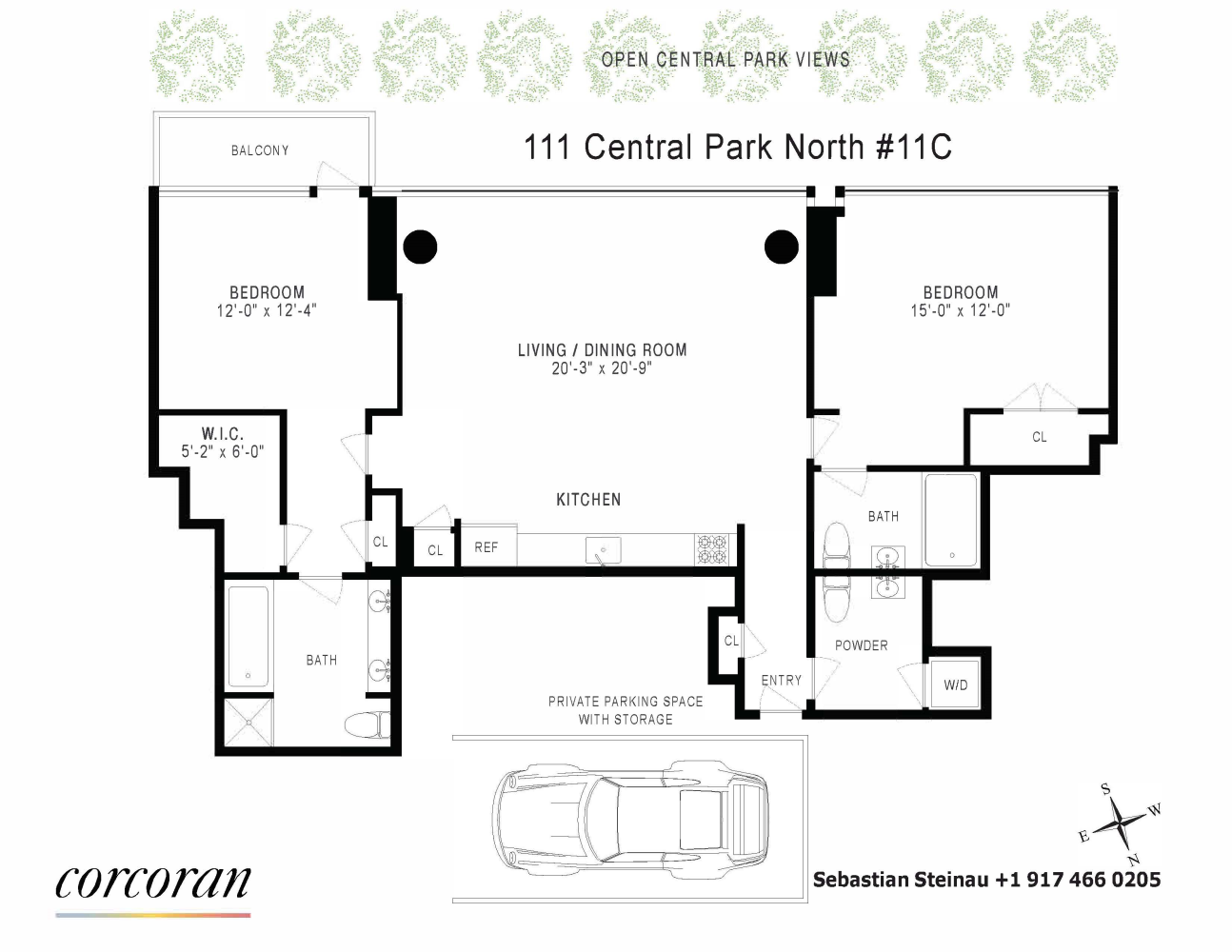 Floorplan for 111 Central Park, 11C