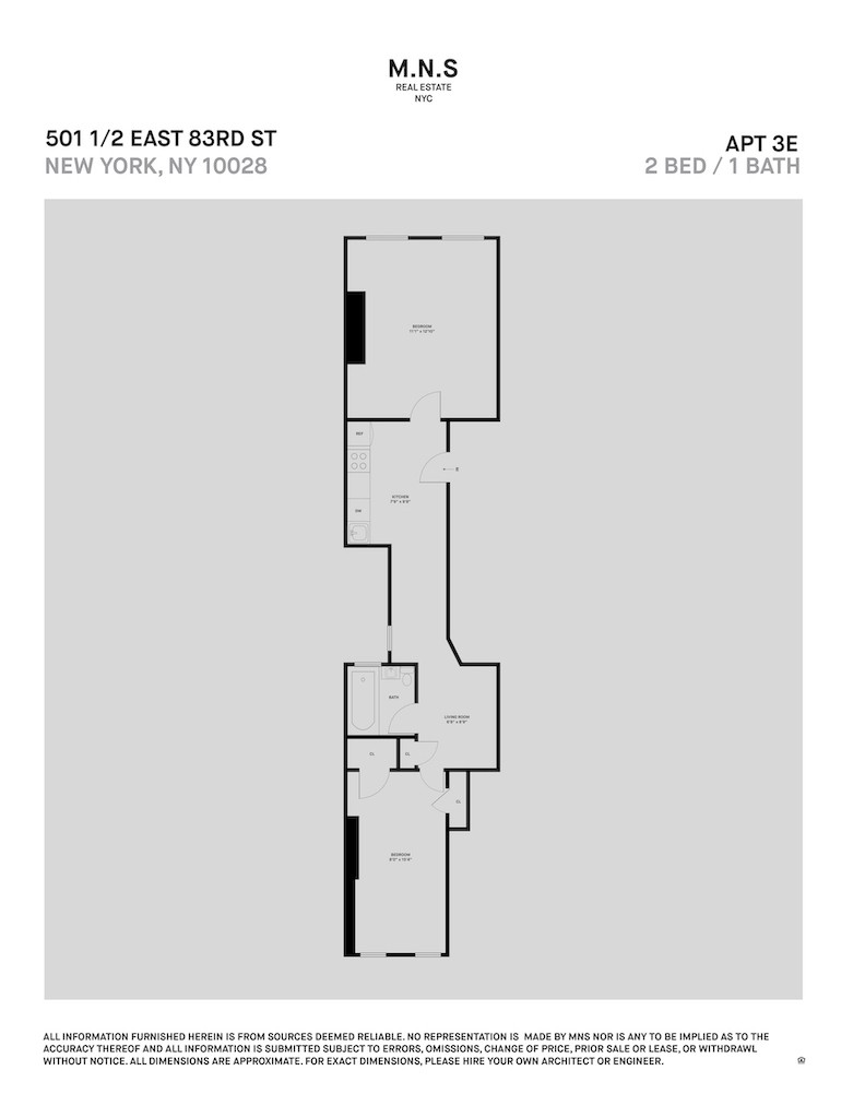 Floorplan for East 83rd Street, 5-E