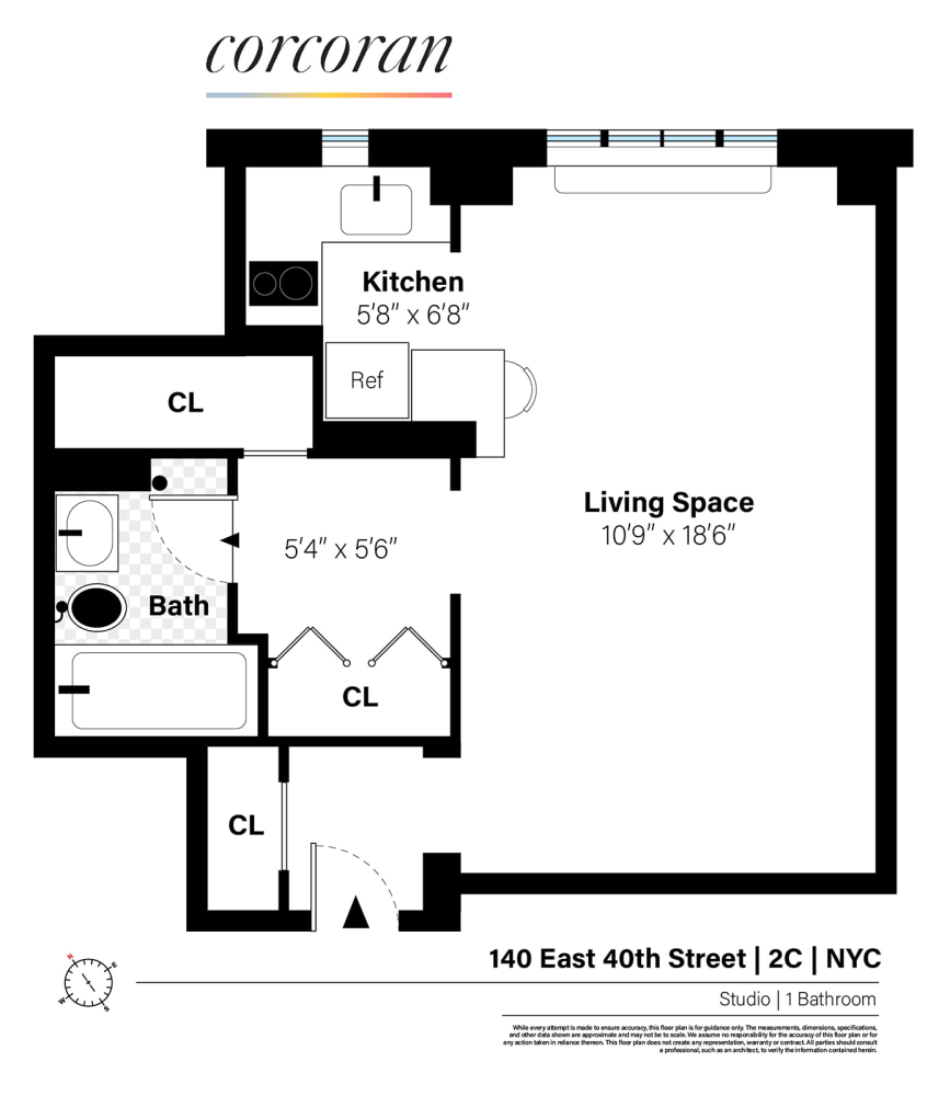 Floorplan for 140 East 40th Street, 2C