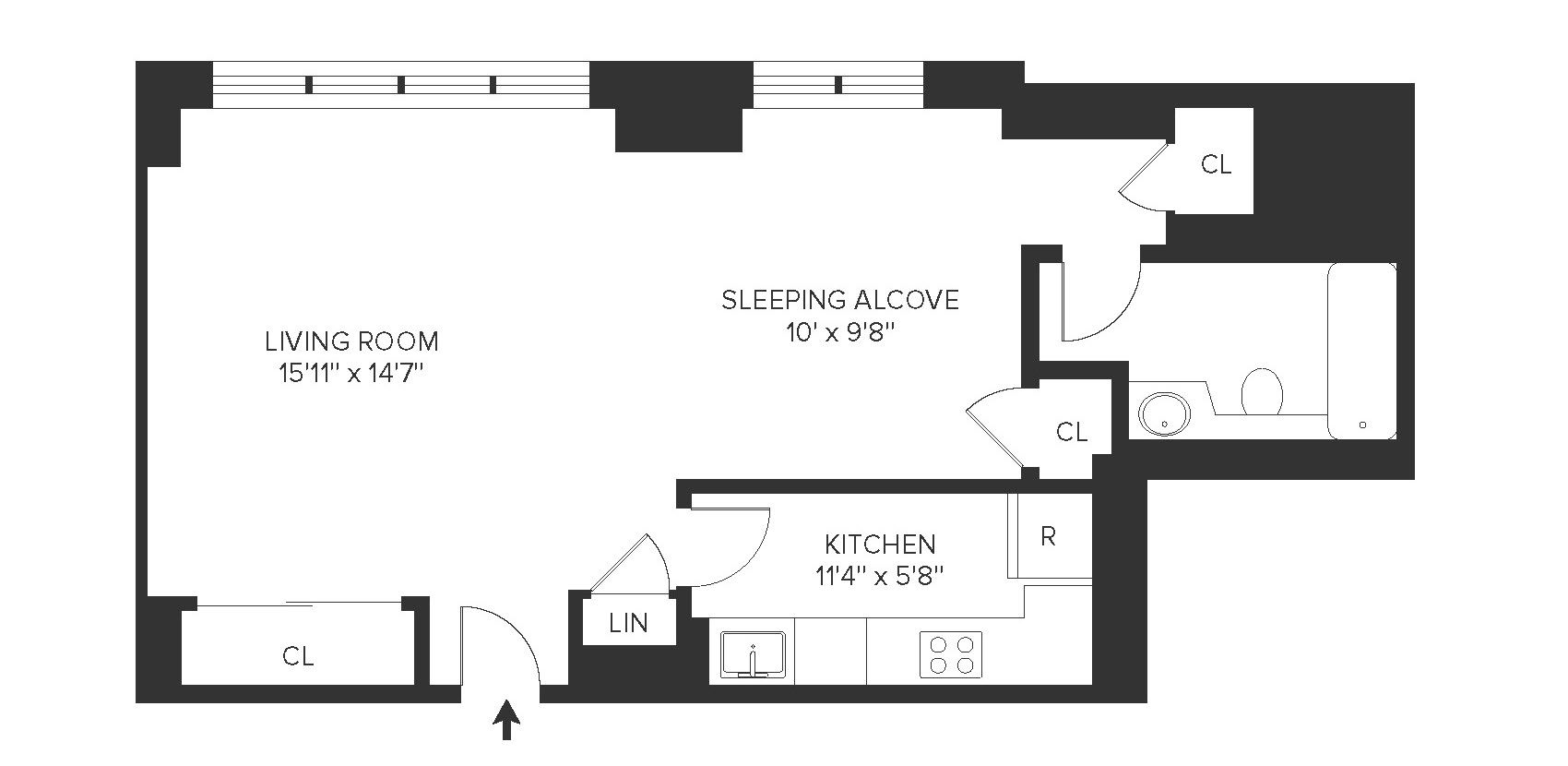 Floorplan for 260 West 52nd Street, 20-F