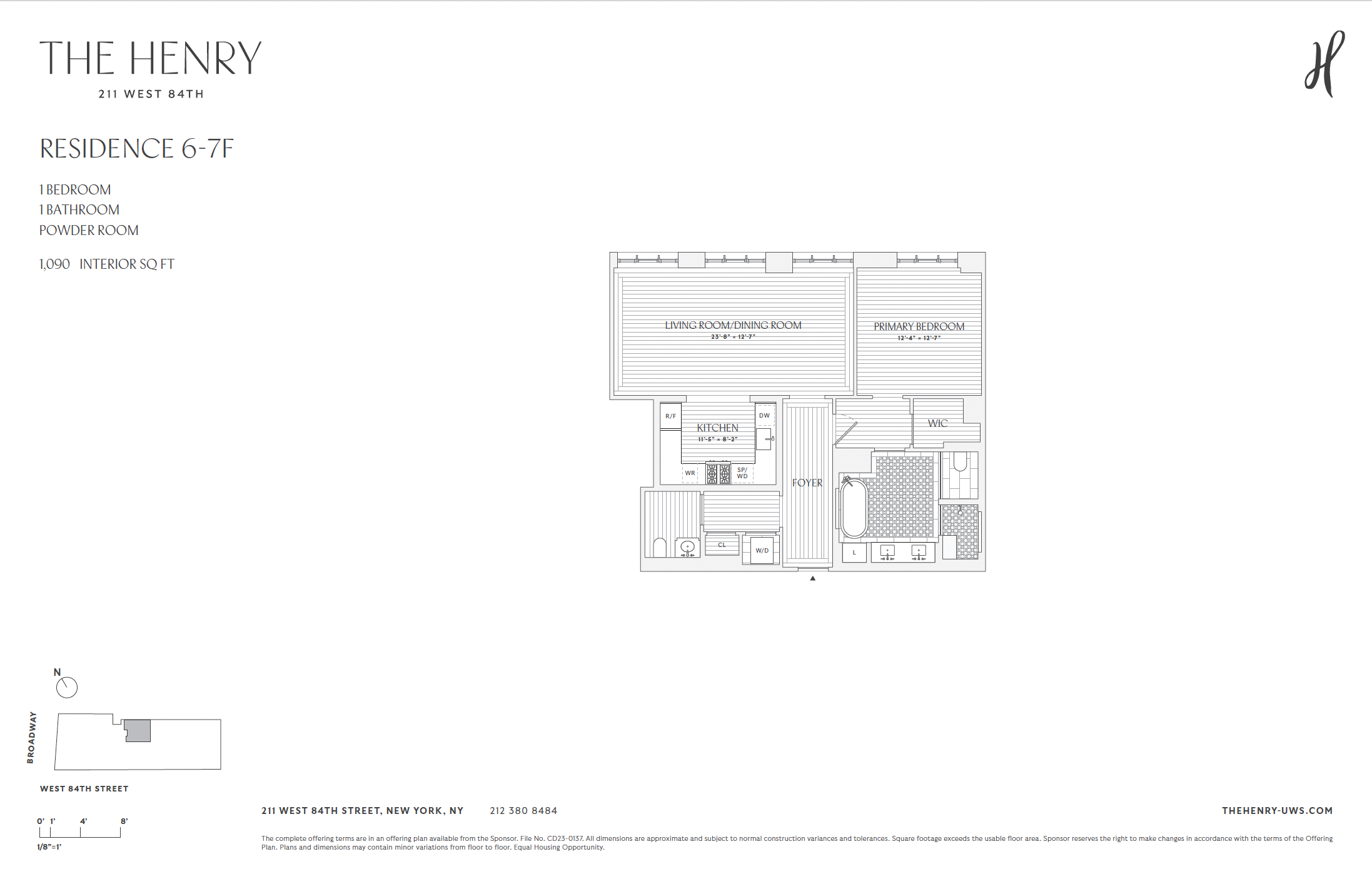 Floorplan for 211 West 84th Street, 6F