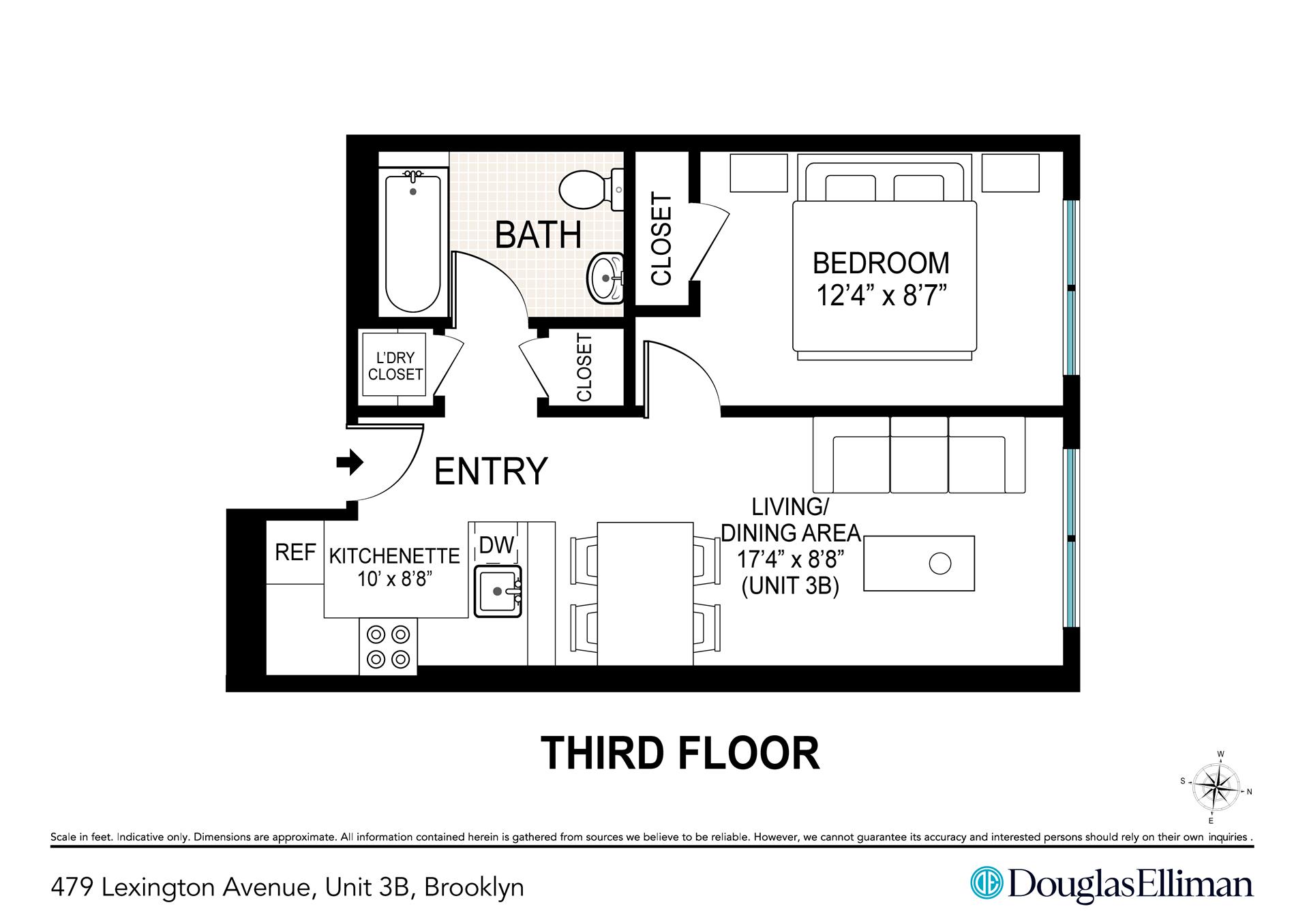 Floorplan for 479 Lexington Avenue, 3B