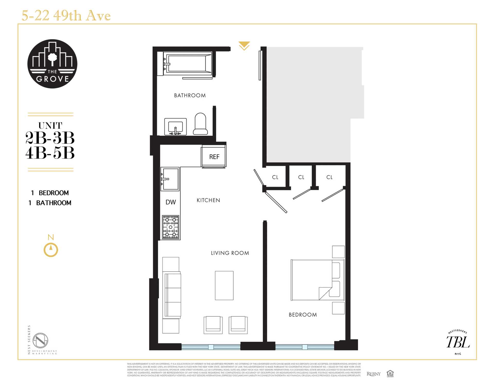 Floorplan for 5-22 49th Avenue, 2-B