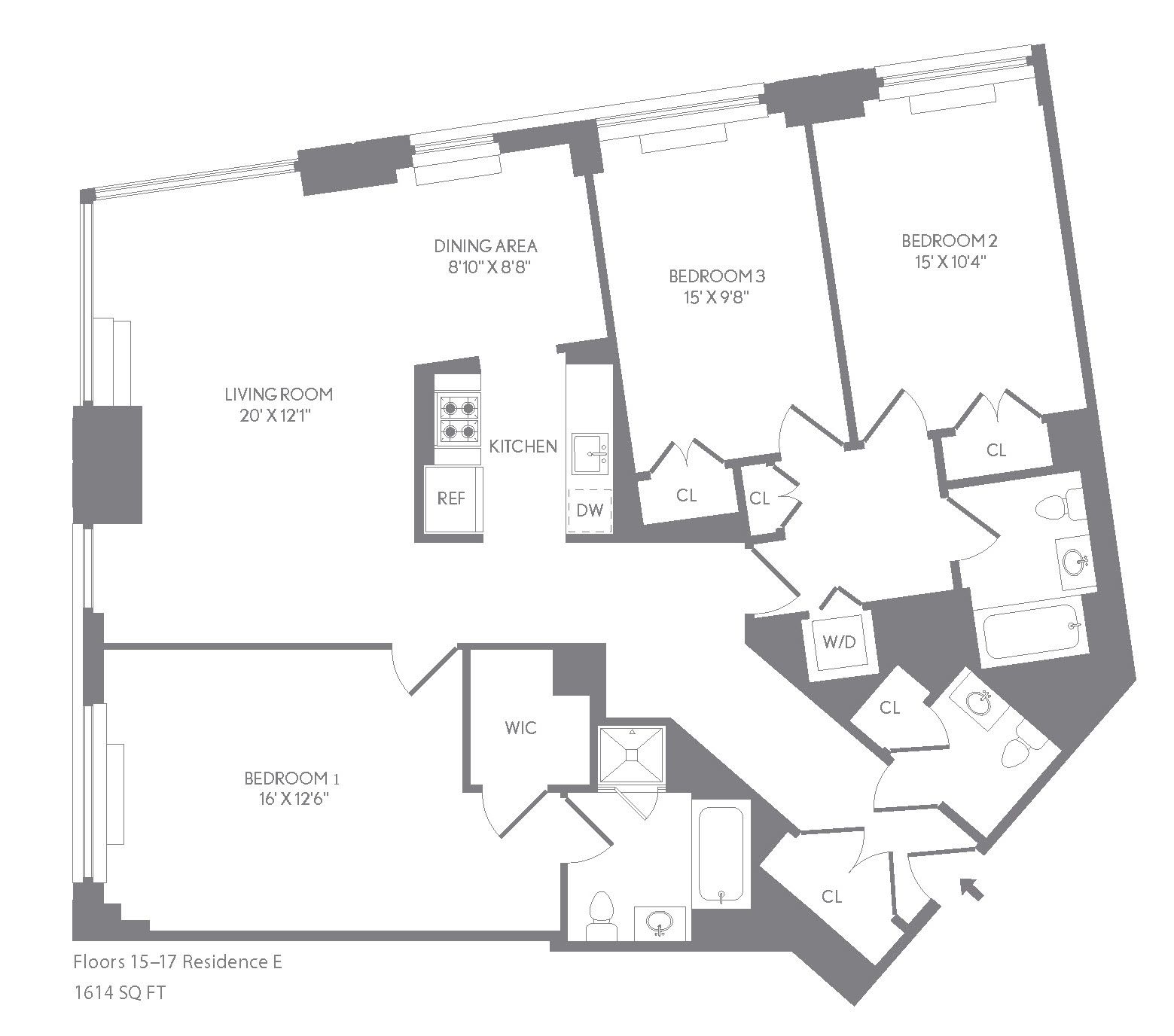 Floorplan for 227 West 77th Street, 15-E