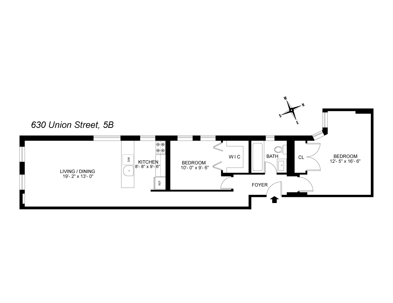 Floorplan for 630 Union Street, 5B