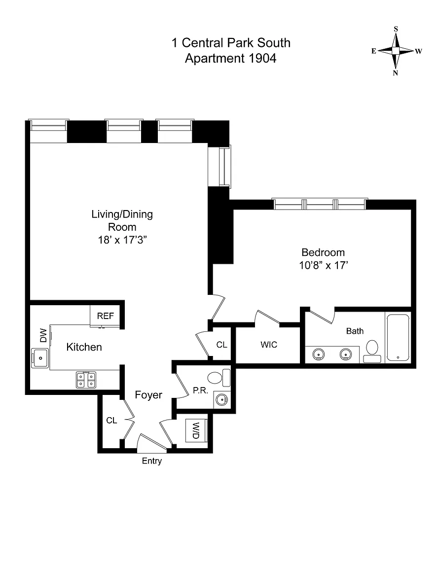 Floorplan for 1 Central Park, 1904