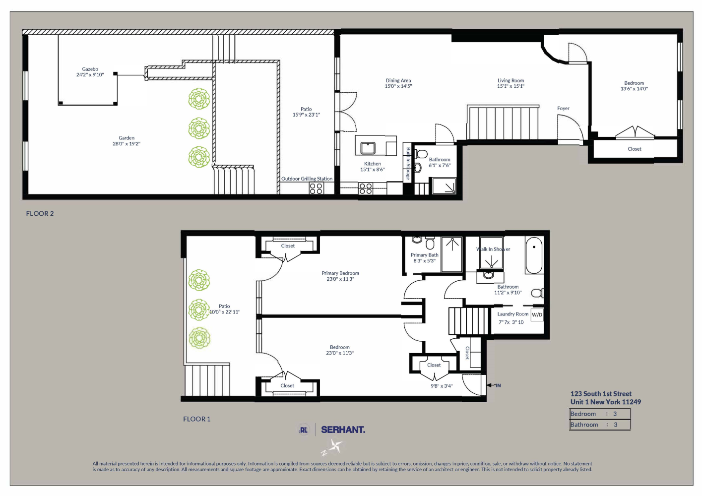 Floorplan for 123 South 1st Street, TH1