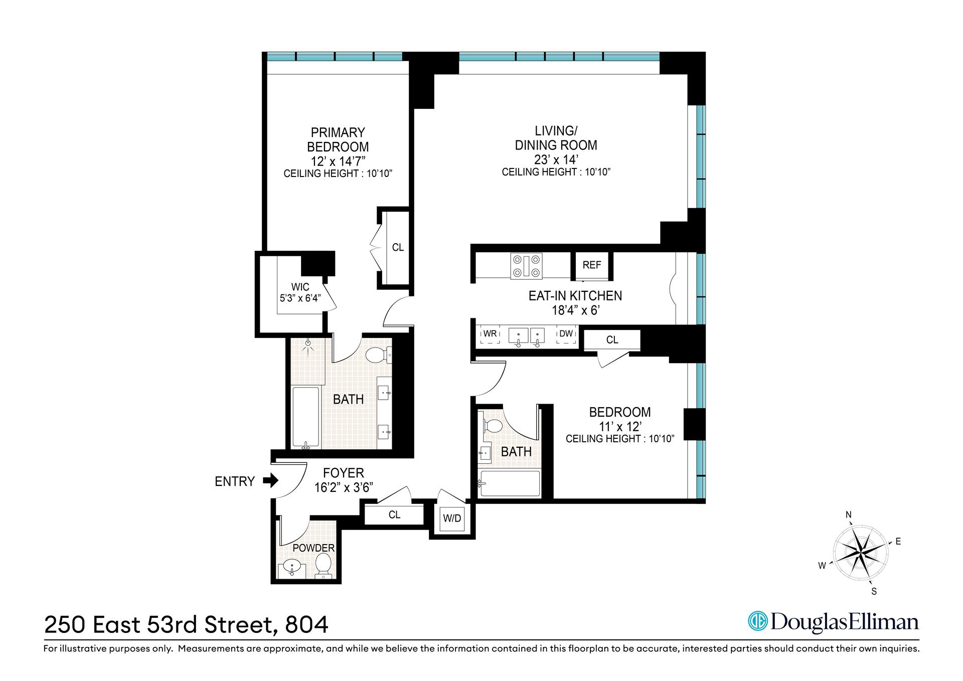 Floorplan for 250 East 53rd Street, 804