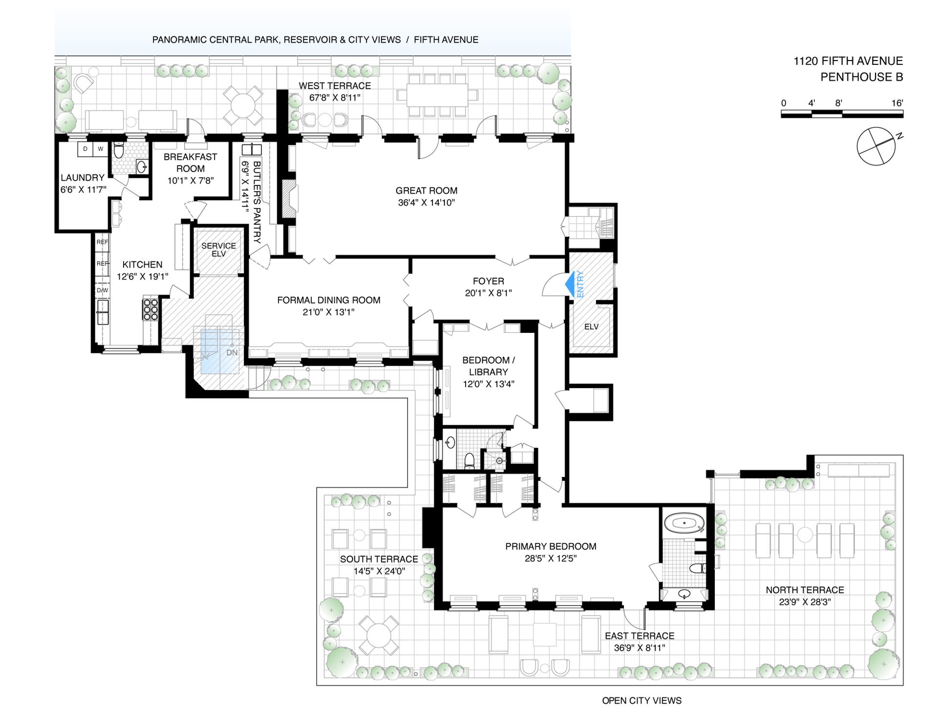 Floorplan for 1120 5th Avenue, PHB