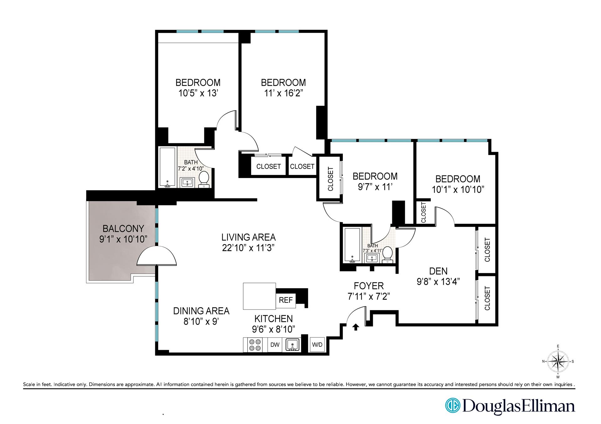 Floorplan for 721 Columbus Avenue, 12CD