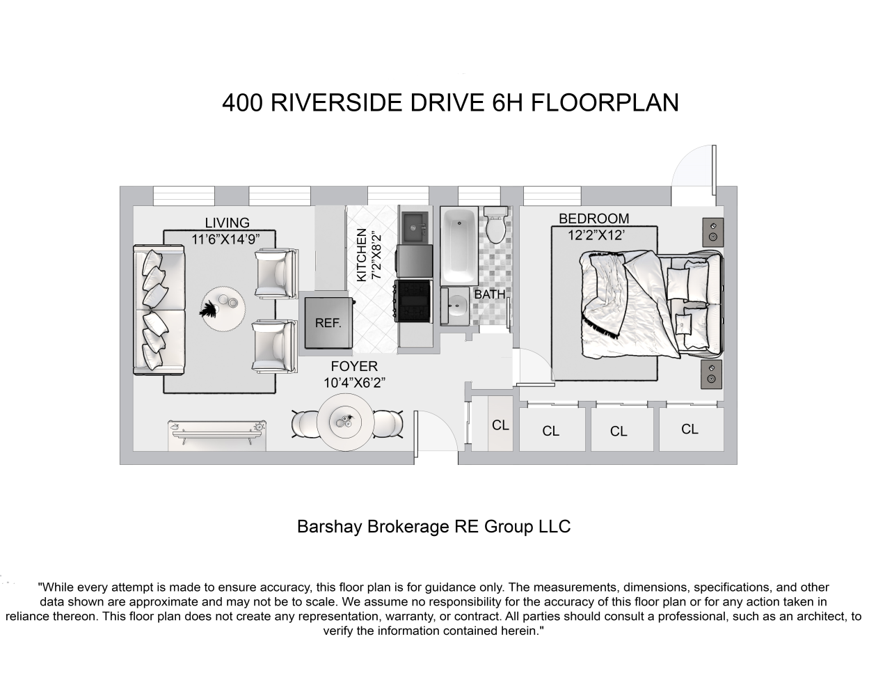 Floorplan for 400 Riverside Drive, 6H