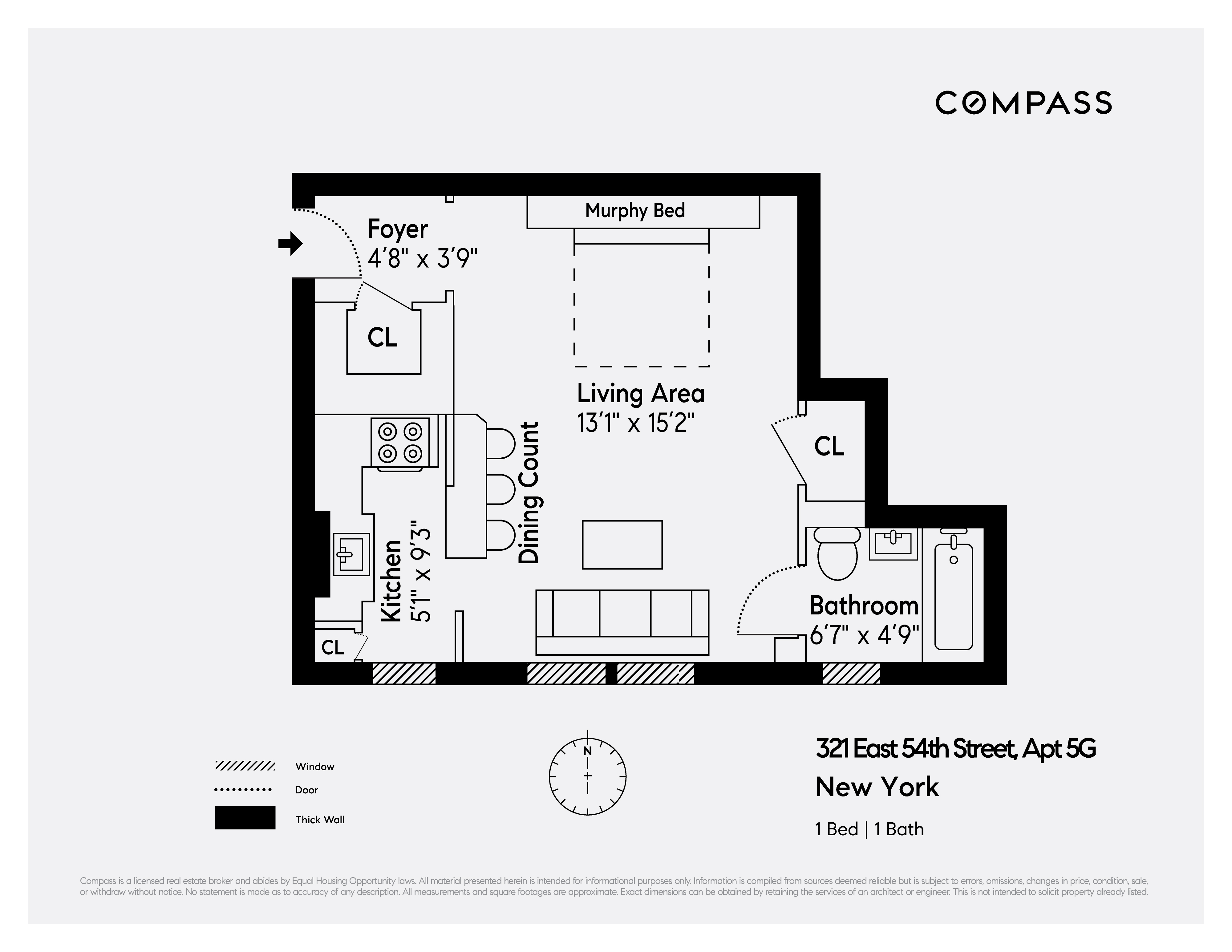 Floorplan for 321 East 54th Street, 5G