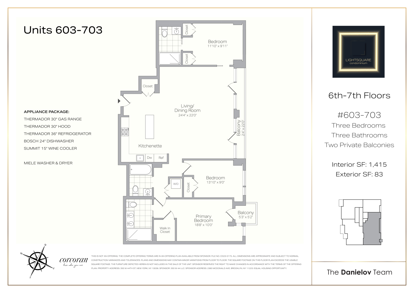 Floorplan for 350 West 44th Street, 703