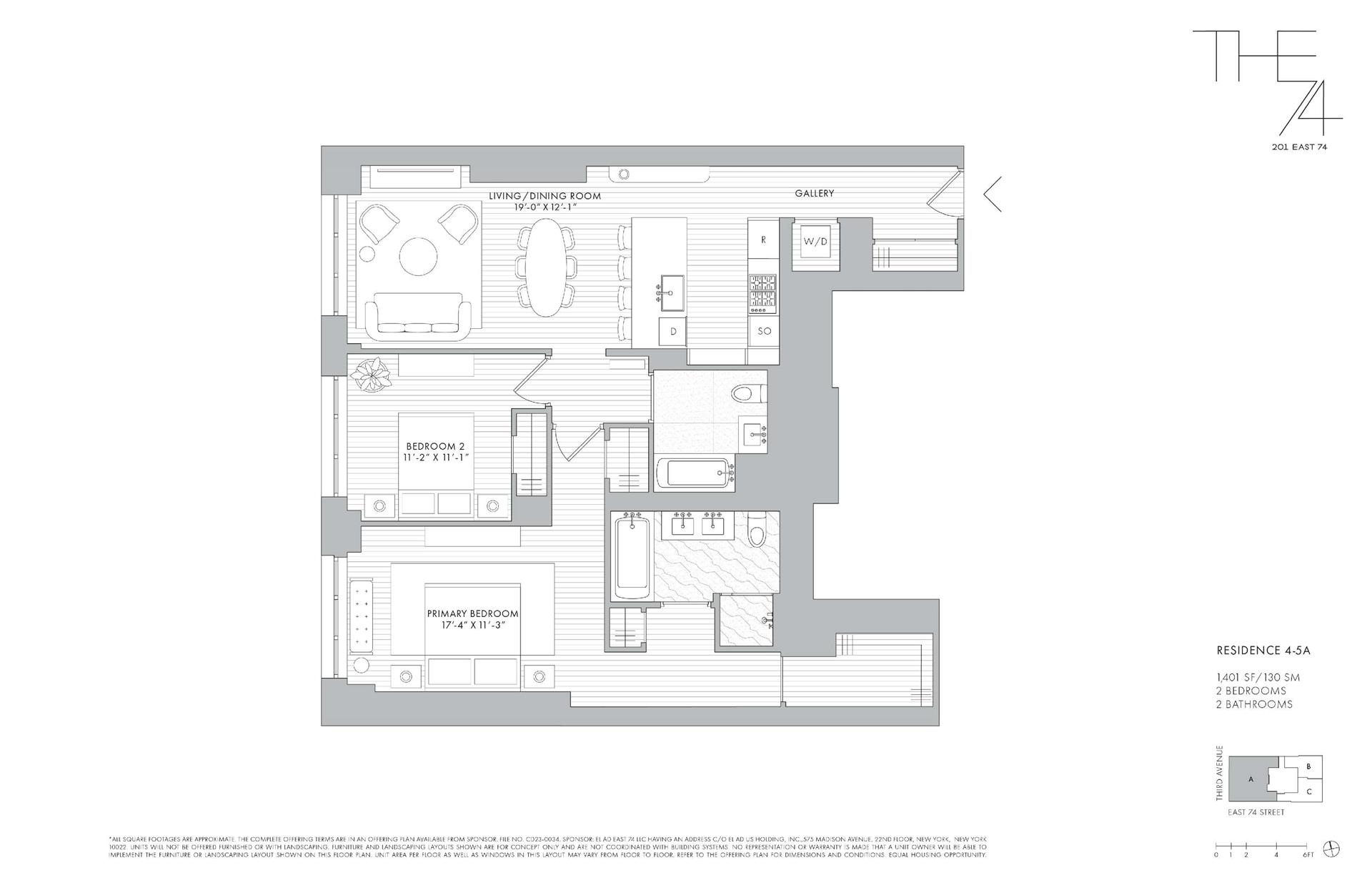 Floorplan for 201 East 74th Street, 5A