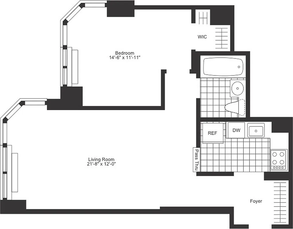 Floorplan for 105 Duane Street, 11G