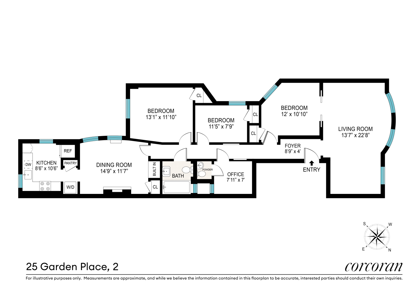 Floorplan for 25 Garden Place, 2