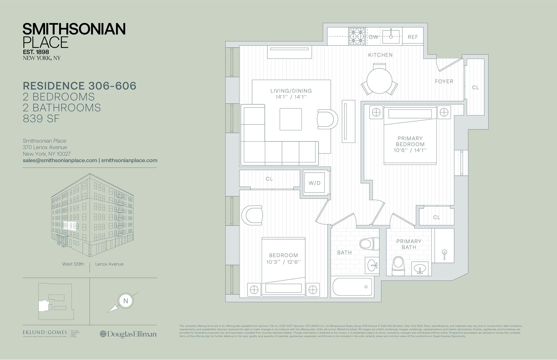 Floorplan for 370 Lenox Avenue, 406