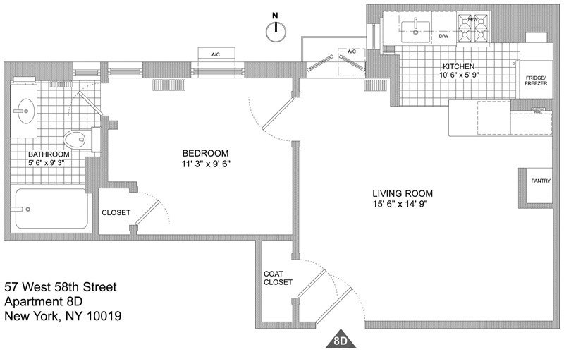 Floorplan for 57 West 58th Street, 8-D